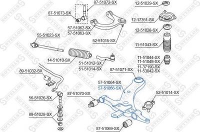 Stellox 57-51066-SX рычаг независимой подвески колеса, подвеска колеса на HYUNDAI SONATA IV (EF)