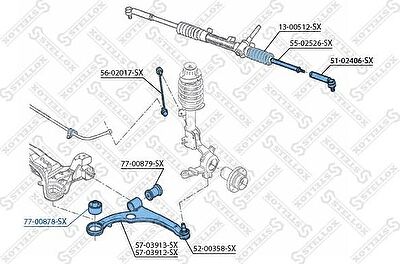 Stellox 77-00878-SX подвеска, рычаг независимой подвески колеса на FIAT STILO (192)