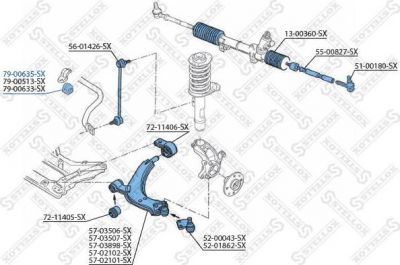 Stellox 79-00635-SX опора, стабилизатор на PEUGEOT 306 (7B, N3, N5)