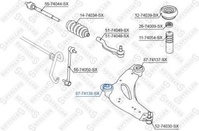 Stellox 87-74138-SX подвеска, рычаг независимой подвески колеса на NISSAN PRIMASTAR автобус (X83)