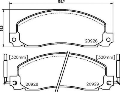 Textar 2092602 комплект тормозных колодок, дисковый тормоз на RENAULT TRAFIC фургон (TXX)