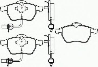 TEXTAR Колодки передние с датчиком AD A4/A6 98-> VW B5 00-> однопоршневые (4B0698151AF, 2193801)