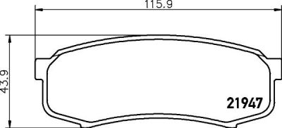 TEXTAR Колодки задние TOYOTA/LEXUS/MITSUBISHI (446660010, 2194701)