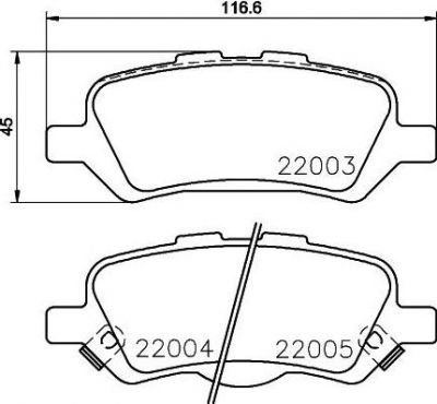 Textar 2200301 комплект тормозных колодок, дисковый тормоз на TOYOTA VENZA (GGV1_, AGV1_)