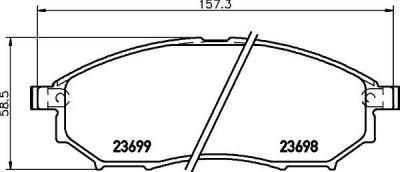 Textar 2369803 комплект тормозных колодок, дисковый тормоз на INFINITI M35