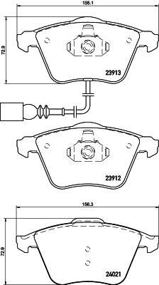 TEXTAR К-т колодки торм.диск.пер.Audi A3/VW Golf VI/Scirocco 1,4-2,0 07- (2391301)