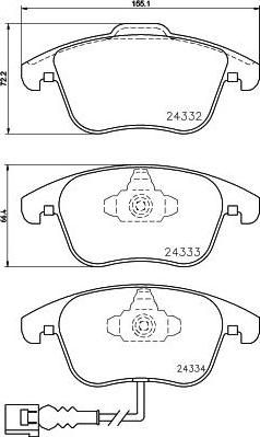 TEXTAR Колодки передние VW Tiguan (5N0698151, 2433301)