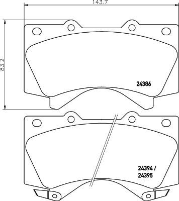 TEXTAR Колодки передние TOYOTA Land Cruiser 200/LEXUS LX 570 (446560280, 2438601)