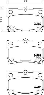 Textar 2490201 комплект тормозных колодок, дисковый тормоз на TOYOTA MARK X II (GRX13_)