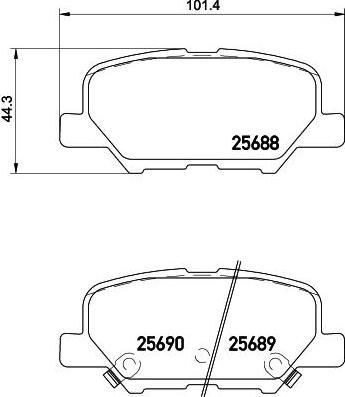 Textar 2568801 комплект тормозных колодок, дисковый тормоз на MITSUBISHI ASX (GA_W_)