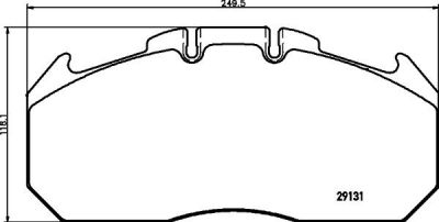 TEXTAR Колодки тормозные дисковые 249,6x118,2x30,2mm [T3016] (2913105)