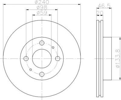 Textar 92034300 тормозной диск на FIAT UNO (146A/E)