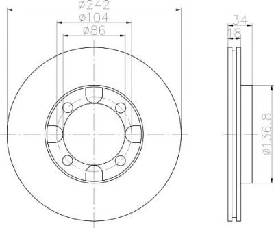 Textar 92034700 тормозной диск на MITSUBISHI LANCER IV (C6_A, C7_A)