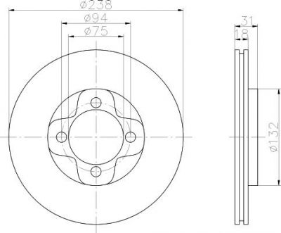 Textar 92047000 тормозной диск на MAZDA 323 III Hatchback (BF)