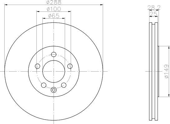 Textar 92072800 тормозной диск на VW GOLF III (1H1)
