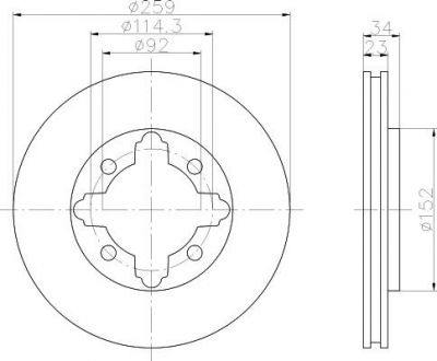 Textar 92081500 тормозной диск на ROVER 600 (RH)