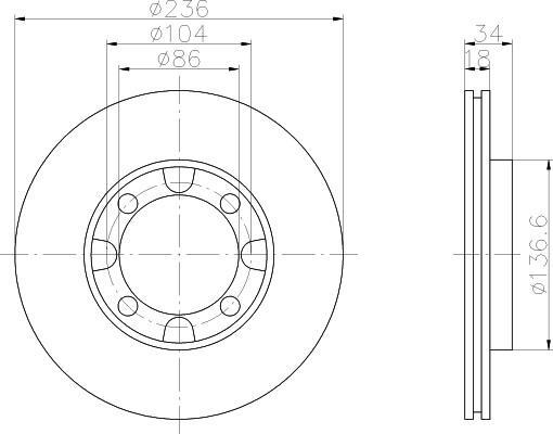 Textar 92082100 тормозной диск на MITSUBISHI LANCER IV (C6_A, C7_A)