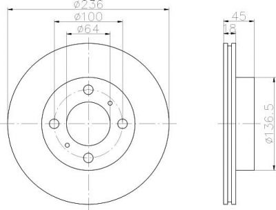 Textar 92089400 тормозной диск на PROTON PERSONA 400 Наклонная задняя часть (C9_C, C9_S)