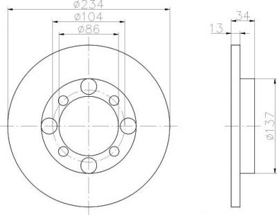 Textar 92089500 тормозной диск на MITSUBISHI LANCER IV (C6_A, C7_A)