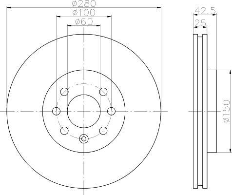 Textar 92124603 тормозной диск на OPEL MERIVA