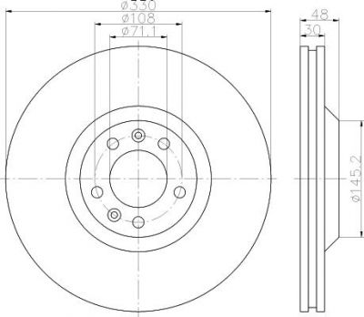 Textar 92129503 тормозной диск на PEUGEOT 607 (9D, 9U)