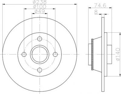 Textar 92154003 тормозной диск на RENAULT CLIO II (BB0/1/2_, CB0/1/2_)