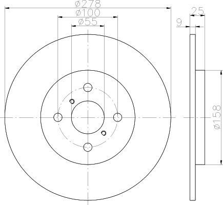 Textar 92161903 тормозной диск на TOYOTA YARIS (NHP13_, NSP13_, NCP13_, KSP13_, NLP13_)