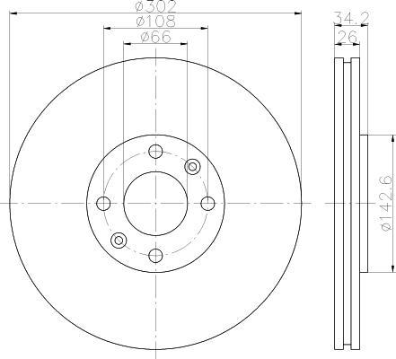 Textar 92168500 тормозной диск на PEUGEOT 5008