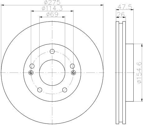 Textar 92240703 тормозной диск на HYUNDAI ELANTRA седан (HD)