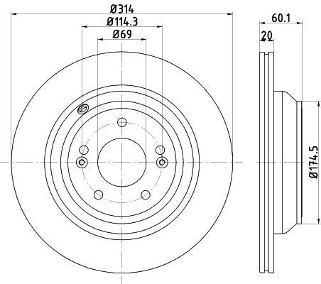 Textar 92273703 тормозной диск на HYUNDAI GENESIS (DH)
