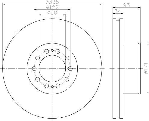 Textar 93138000 тормозной диск на MAN TGL