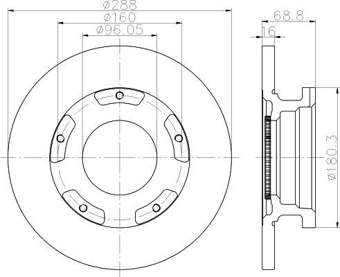 Textar 93260700 тормозной диск на FORD TOURNEO CUSTOM автобус