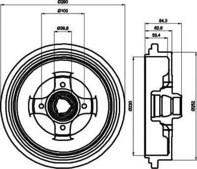 Textar 94012300 тормозной барабан на VW PASSAT Variant (3A5, 35I)