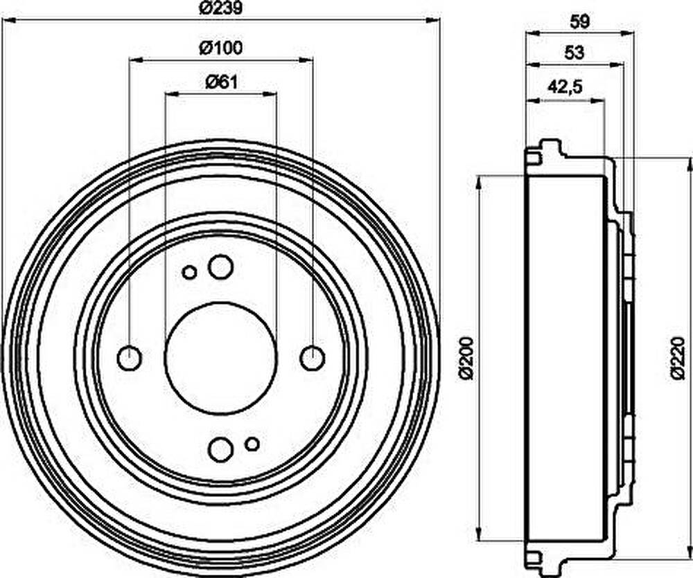 Textar 94015300 тормозной барабан на HONDA CIVIC VII седан (ES)