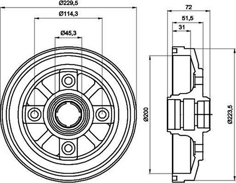 Textar 94016100 тормозной барабан на MAZDA 626 II (GC)