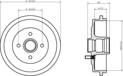 Textar 94016500 тормозной барабан на AUSTIN MAESTRO (XC)
