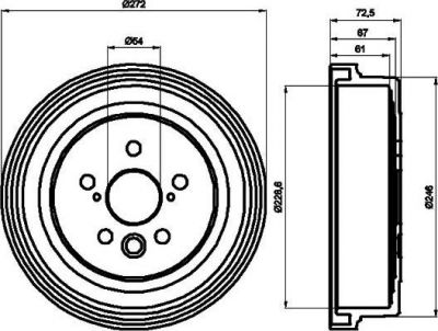 Textar 94018100 тормозной барабан на TOYOTA CAMRY Station Wagon (_V2_)