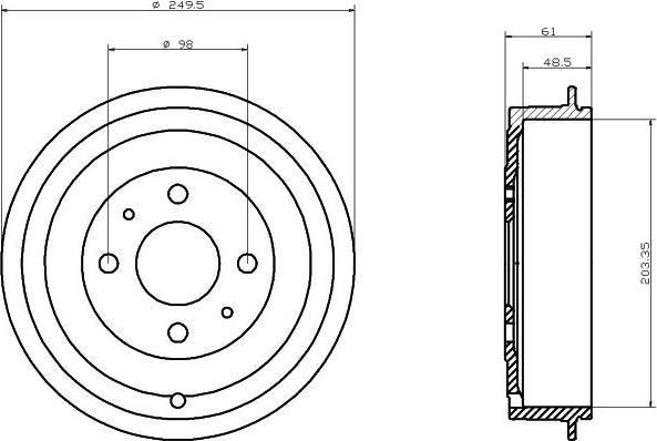 Textar 94019900 тормозной барабан на ALFA ROMEO 146 (930)