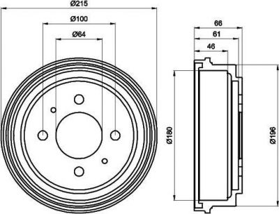 Textar 94025900 тормозной барабан на PROTON PERSONA 400 Наклонная задняя часть (C9_C, C9_S)