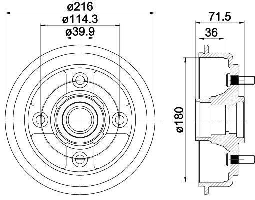 Textar 94030200 тормозной барабан на HYUNDAI ELANTRA седан (HD)