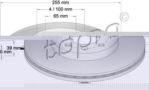 Topran 103 408 тормозной диск на VW GOLF III (1H1)