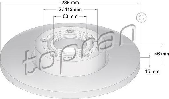 Topran 103 755 тормозной диск на AUDI A4 Avant (8D5, B5)