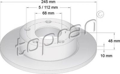 Topran 109 525 тормозной диск на VW PASSAT Variant (3B6)