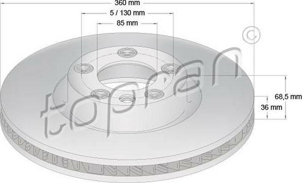 Topran 114 990 тормозной диск на VW TOUAREG (7P5)