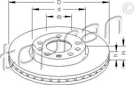 Topran 207 652 тормозной диск на OPEL CORSA D