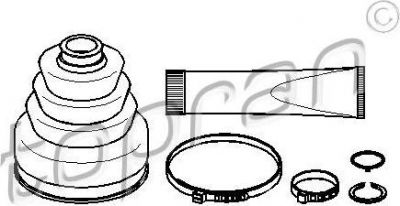 Topran 301 658 комплект пылника, приводной вал на FORD ESCORT VII седан (GAL, AFL)