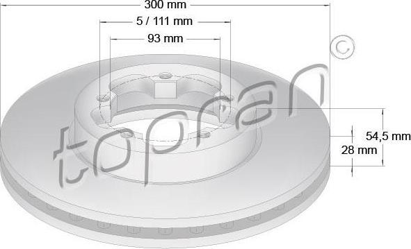 Topran 303 975 тормозной диск на FORD TRANSIT фургон