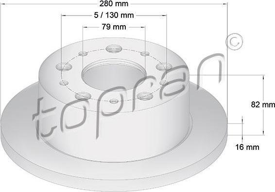Topran 721 184 тормозной диск на PEUGEOT BOXER фургон (230L)