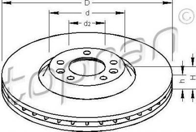 Topran 722 459 тормозной диск на PEUGEOT 407 SW (6E_)