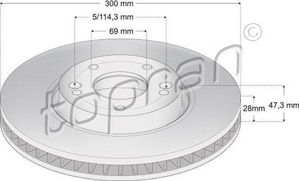 Topran 820 766 тормозной диск на KIA CEE'D (JD)